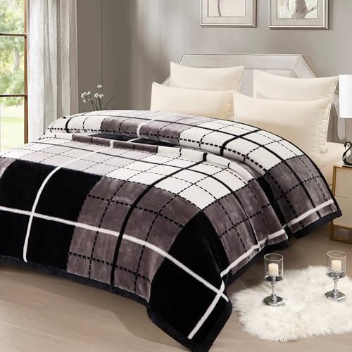 Thick Winter Fleece ​Blanket 79 x 91 inch Korean Mink Blanket for Full/Queen Size Bed,Silky Soft and Warm,2 Ply Reversible Raschel Bed Blanket,Camel,200X230cm 9Lb/4kg. - Image 4