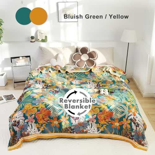 MSGKV Boho Throw Blanket 60"x80" Cotton Floral Blanket for Couch Sofa Bed - Image 2