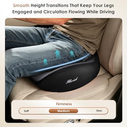 FLORICH Upgrade Large Car Seat Cushion for Long Sitting, Ergonomic Memory Foam Driving Seat Cushion for Back & Sciatica Pain Relief, Non-Slip Washable Seat Cushion for Car, Driver, Office-Black - Image 6