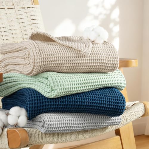 Exclusivo Mezcla 100% Cotton Breathable Waffle Blanket Queen Size, 90"x90" - Image 6