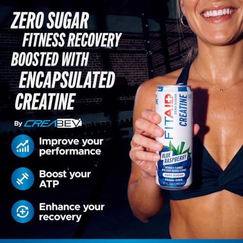 FITAID Creatine Recovery Drink, Zero Sugar, Blue Raspberry, 24pk - Image 4