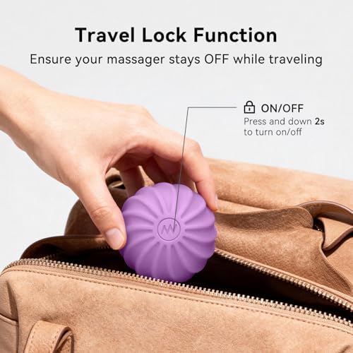 2.4" Mini Electric Vibrating Massage Ball, 10-Speed Fitness Yoga Massage Roller for Palm, Hand, Foot, Leg, Neck, Back, Multi-Directional Massage Ball (Lavender) - Image 6