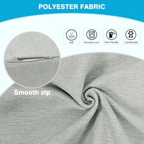 Lumbar Support Pillow for Recliner & Back Pillow for Couch, Dual Layer Memory Foam Back Support for Deep Recliner Chair for Senior Citizen to Sit Up Straight Light Grey - Image 7