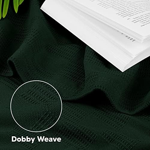 Utopia Bedding 100% Cotton Thermal Blanket Forest Green Twin, 90x72 Inches - Image 3