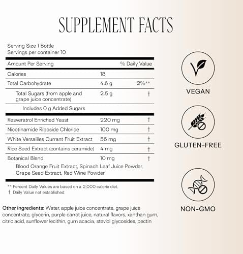 Happy Aging Liquid NAD+ Resveratrol Supplement, NMN Alternative, Liposomal Nicotinamide Riboside & Antioxidants for Energy Support, Brain Health, Firm Skin, Twice Weekly Use, 30 Shots - Image 2