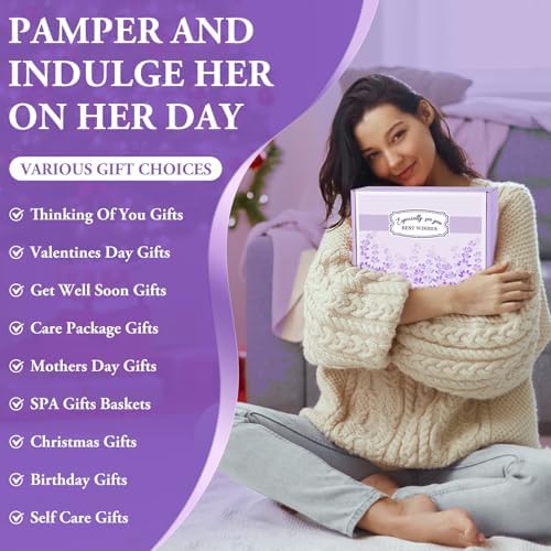 Spa Gifts for Women, Lavender Gift Baskets, Birthday Gifts for Women, Bath and Body Relaxing Self Care Care Package Home Spa Bath Gift for Her Mom Sister Wife Female Friends Coworker Employee - Image 7