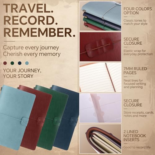 Sabary 24 Pcs Standard Size Refillable Leather Journal Bulk, Deep Color - Image 6