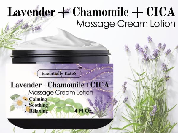 Essentially KateS Lavender + Chamomile + CICA Cream Lotion 4 Fl Oz - Calming, Soothing, Relaxing, Hydrating. - Image 2
