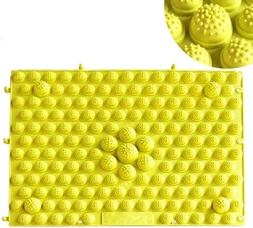Foot Massage Mat Acupressure Mat Foot Reflexology Walking Toe Plate Massage Pad Bathroom Mat Yoga Mat Anti-Slip Mat Outdoor Game 2 PCS (Yellow) - Image 4