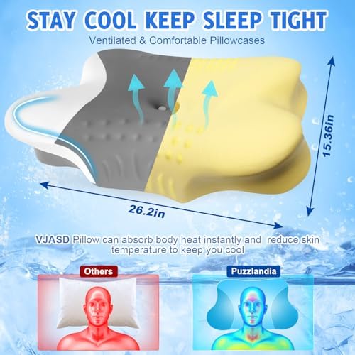 Queen Size Cervical Memory Foam Pillow, Dark Gray - Image 3