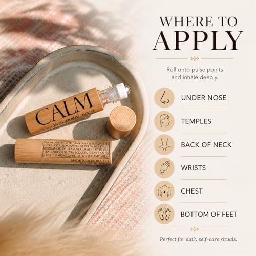 Soulistic Root Calm Essential Oil Roller, Calm Essential Oil Roll On Blend, 10ml Glass Roller- Stress Relief, Essential Oil Blends, Aromatherapy Self Care Products for Women - Image 3