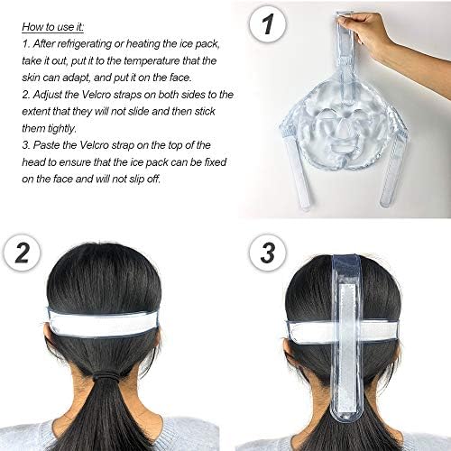Face Ice Pack/Ice Mask for Face & TMJ Relief, Reusable Hot Cold Gel Pack for Post-Surgery Recovery, Puffy Eyes, and Swelling, Full Coverage Ice Mask (White) - Image 5