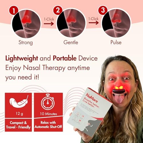 Original NoMore Red Light Therapy for Nose – LED Nasal Device for Dry Nose & Sinus Comfort, No More Colds, USB-Rechargeable Light Therapy - Image 5