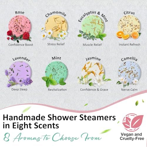 Shower Steamers Aromatherapy Birthday Gifts for Women - 8 Pcs Mothers Day Gifts for Mom Wife Daughter Grandma, Self Care with Natural Essential Oils Relaxation Home Spa Gift Set (Pink) - Image 6