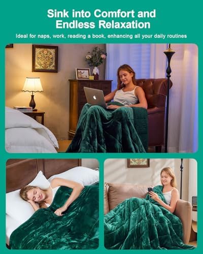 Ultra Soft Sherpa Weighted Blanket for Adults, 48"x72" 15lbs Heavy Blankets - Image 4