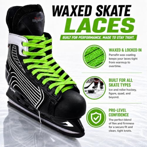 Rollerex Gladiator Waxed Skate Laces (Multiple Size & Color Options) - Quad, Ice, Roller, More - Image 2