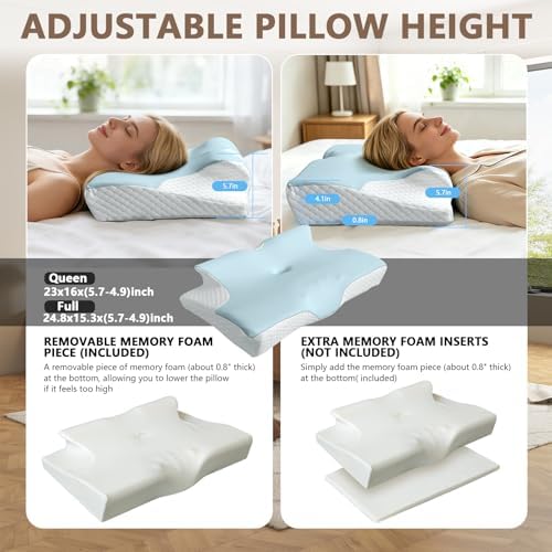 Pain Relief Cervical Neck Pillow, Ergonomic Contour - Image 4