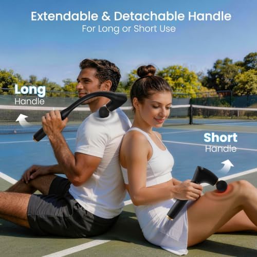 2-in-1 Detachable Massage Gun Deep Tissue with Extension Handle - Image 3