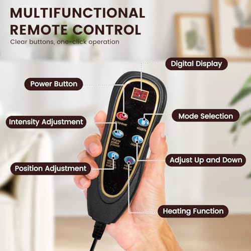 Full Body Massage Cushion with Heat,10 Vibration Heads, 9 Speeds & 3 Heat Levels. Massage Pad for Back Neck Shoulder Relief at Home Office. - Image 4