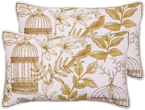 patdrea Designer Velvet Throw Pillow Cover,Set of 2,12"x20"-Aviary by patdrea