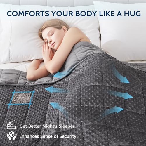 L'AGRATY Weighted Blanket - 36"x48" 3lbs Minky Dots Heavy Blanket with Glass Beads Soft Breathable for All-Season Summer Fall Winter Thick Comfort for Sleeping - Image 3