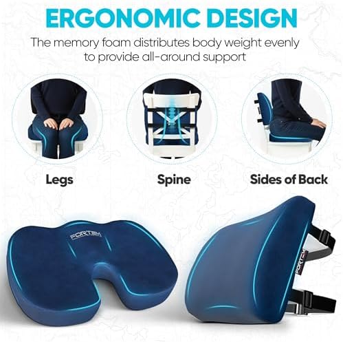 FORTEM Seat Cushion & Lumbar Support for Office Chair, Wheelchair, Car - Image 6