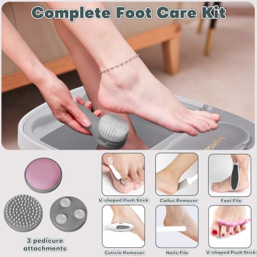 Collapsible Foot Spa Bath Massager with Heat/Remote(Light Grey) - Image 4