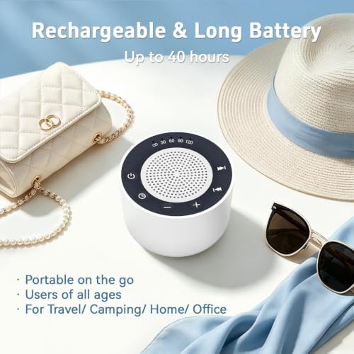 Small Sound Machine Portable White Noise Machine Baby Shushing Brown Noise Machine with 30 Soothing Sounds for Baby Kids Adults 5 Timers 32 Volume Levels Sleep Sounds Machine for Home Travel Office - Image 3