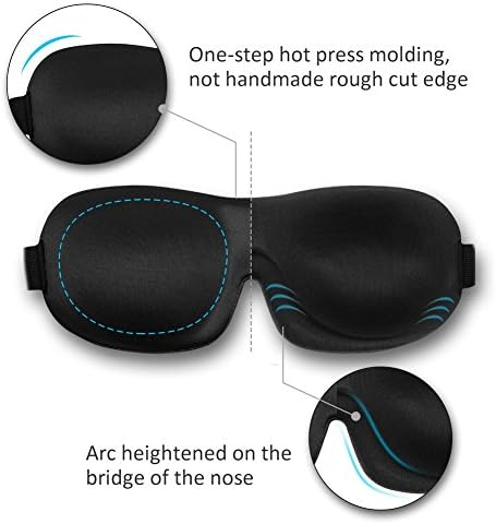 Sleep Mask Invisible Alar Deep Orbit 3D Eye Mask Ultra Lightweight & Comfortable Sleeping Mask for Travel, Nap Shift Works Black & Lavender - Image 4