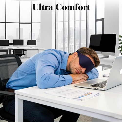 Fygrip 3D Eye Mask Sleep Mask for Men & Women, Blue - Image 4