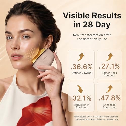 ZDEER GS5 Electric Heated Gua Sha Kit, Red Light Face Massager Tool, Pink - Image 4