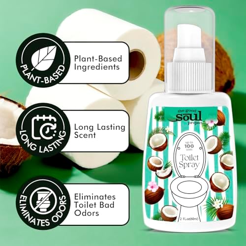 THE GOOD SOUL PROJECT Toilet Spray, Coco Beach, Bathroom Odor Eliminator, Travel Size Air Freshener Spray, 2 Fl.Oz(2 Pack) - Image 3