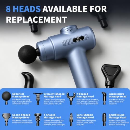 Massage Gun Deep Tissue, Handheld Neck Massager, Portable - 6 Adjustable Vibration Levels, Electric Back Massagers for Athletes, Home & Gym, Mothers Day Gifts (Blue) - Image 3