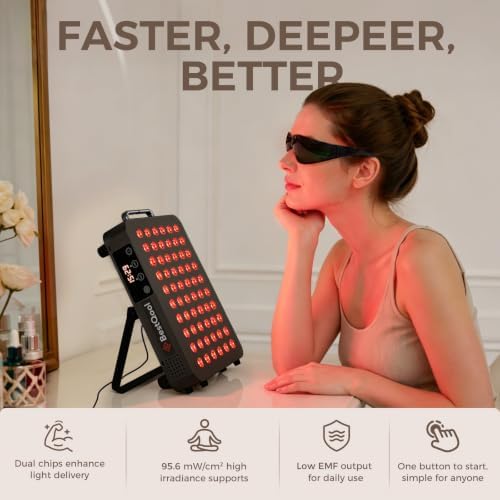 BestQool Red Light Therapy Panel, 660nm Red & 850nm Infrared Light, 105W - Image 2