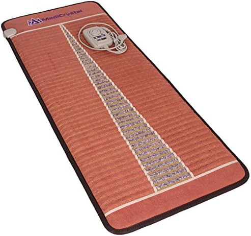 Far Infrared Amethyst Mat Midsize (59"L x 24"W) - Negative Ion - FIR Therapy - Natural Amethyst - FDA Registered Manufacturer - Adjustable Temperature Setting - Hot Crystal Heating Pad - Reddish Brown by MediCrystal