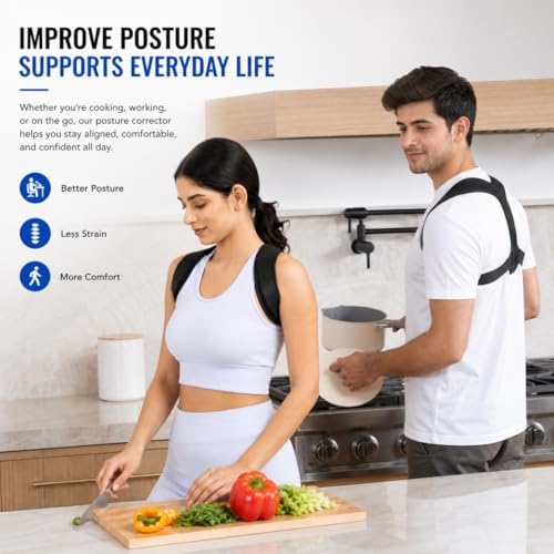 Posture Corrector for Men & Women – Adjustable Upper Back Brace & Shoulder Support – Breathable Back Straightener for Neck, Shoulder & Back Pain Relief – Comfortable Posture Trainer for Daily Use - Image 5