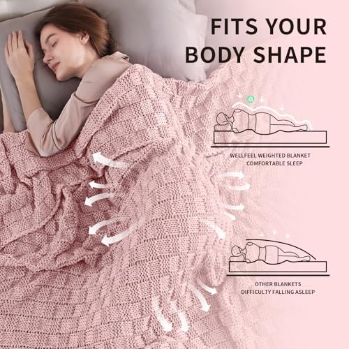 Knitted Weighted Blanket for Adult, No Beads Heavy Blanket 60"x80" 10lbs - Image 3