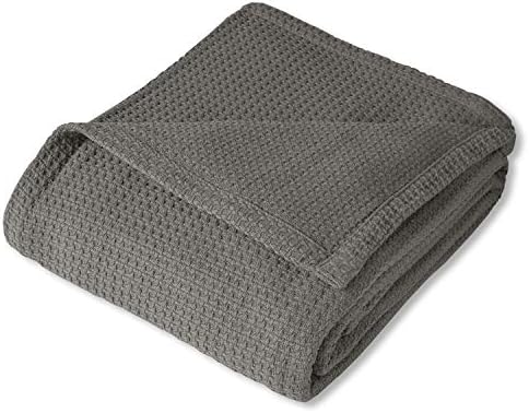 Sweet Home Collection 100% Fine Cotton Luxurious Basket Weave Blanket, Dark Gray, King Size (Pack of 6) - Image 2