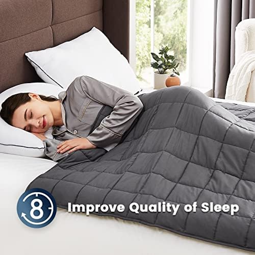 CuteKing Weighted Blanket for Adults (15lbs, 48"x72", Full, Grey) Heavy Blanket for 140-150lbs, Weighted Blanket for Cooling & Heating with Premium Glass Beads, Soft Thick Blanket for Adult All-S - Image 2