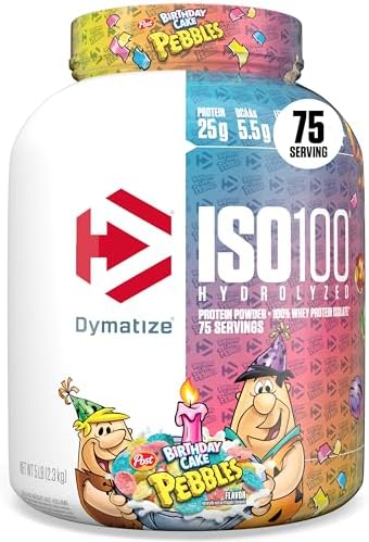 Dymatize ISO100 Protein Powder, 100% Whey Isolate, Birthday Cake by DymatizeNutrition