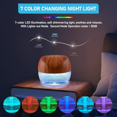 Water-Based Purifier Air Washer, Air Revitalizer & Freshener, Air Fresher with 7 LED Color Changing Light for Rooms (DarkYellow) - Image 5