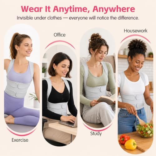 Posture Corrector for Women & Men, Adjustable Full Back Brace Support - Image 6