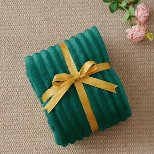 BEDELITE Ribbed Twin Blanket for Couch & Bed, Emerald Green, 60"x80" - Image 6
