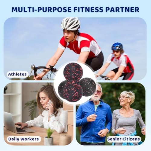 Peanut Massage Ball, 24x12cm Myofascial Release Acupoint Massage Deep Tissue Muscle Massage Back Leg Massage Roller Mobility Ball Double Ball for Daily Physical Therapy Yoga Therapy - Image 5