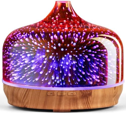 Porseme 500ml Glass Essential Oil Diffuser Aromatherapy Ultrasonic Cool Mist Humidifier 15-21 Running Hours Waterless Auto-Off Air Diffusers for Sleeping Yoga Working Spa(Rose Gold) by Porseme