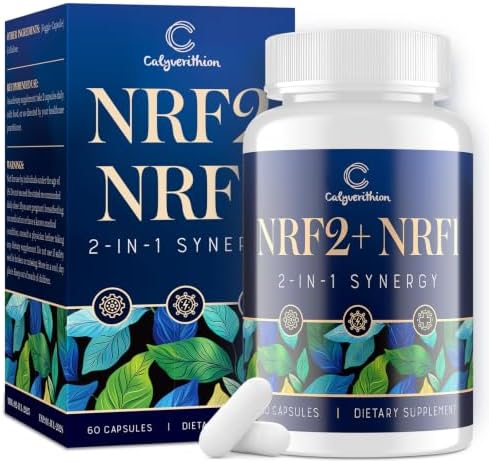 NRF1 & NRF2 Supplement 1500mg | Dual Pathway Antioxidant Formula with CoQ10, Curcumin, Trans-Resveratrol & Ashwagandha | Cellular Energy & Wellness Aging | 60 Capsules by Unknown