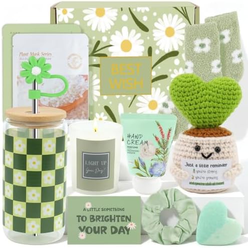 Green Birthday Gifts Basket for Teens Girl Women Self Care Get Well Soon by Ithmahco