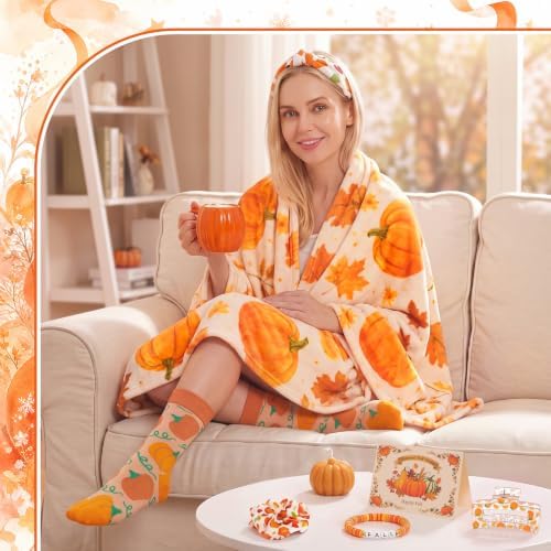 Willinglong Fall Gift Basket for Women, 11 Piece Autumn Self-Care Gift Set - Image 3