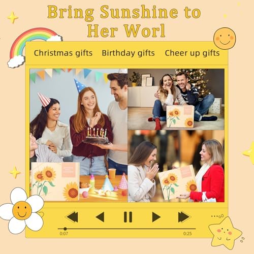10Pcs Sunshine Gift for Women - Unique Care Package with Sunflower Gifts, Friendship Box of Sunshine for Mom Sister Wife, Get Well Soon & Birthday Present, Self Care Basket for Women Recovery - Image 2
