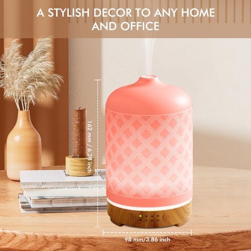 Essential Oil Diffuser Diffuser -Aromatherapy Diffuser for Essential Oils with Timer and 7 Colors LED Light Ultrasonic Diffuser with Auto Shut-Off, Home Office Decor&Gift (White-200ml) - Image 6